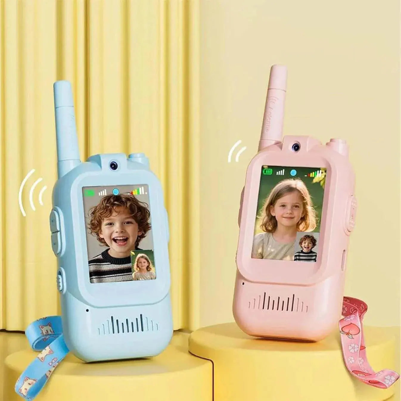 Video Walkie Talkie Children's Toy, Kids Video Pager with 2-Inch Screen, 2-Way Real-Time Video Call 1000FT Range Voice Effects, Kids Walkie Toys - Multicolor.