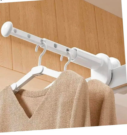 Portable telescopic garment hanger bar for space-saving clothing storage