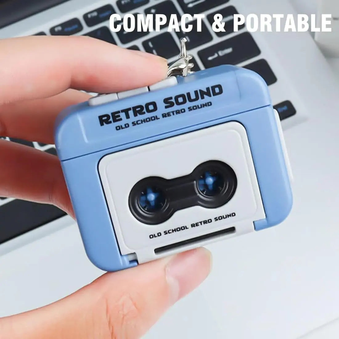 blue voice recorder keychain