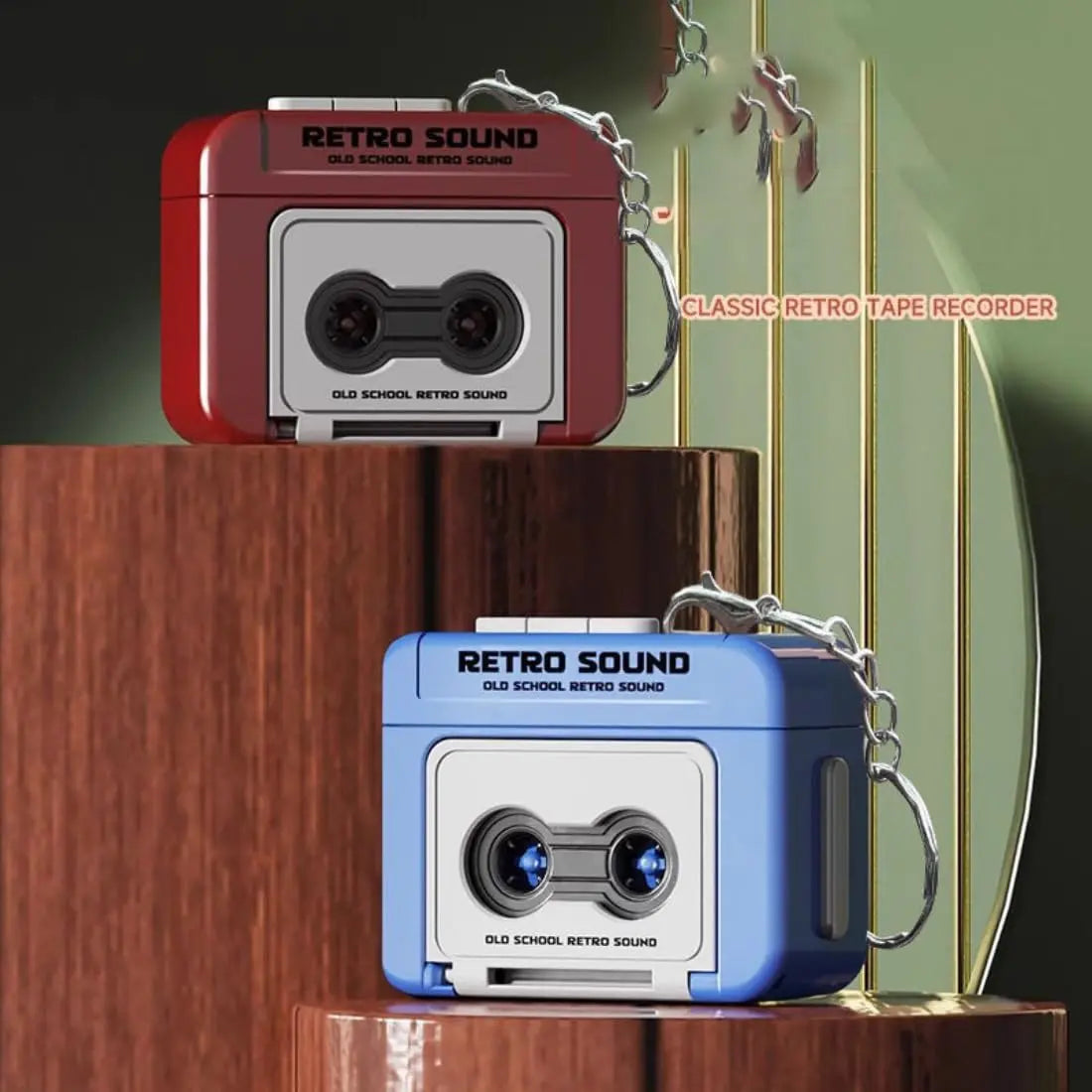 Mini Retro Voice Recorder Keychain