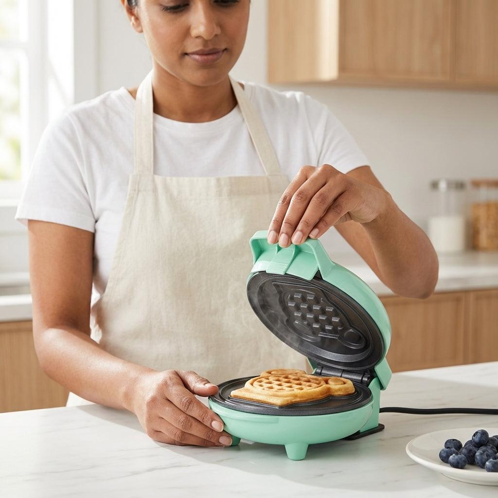 Vinny’s™ Mini Mickey Mouse Shaped Waffle Maker – Cute, Quick & Crispy Delights.