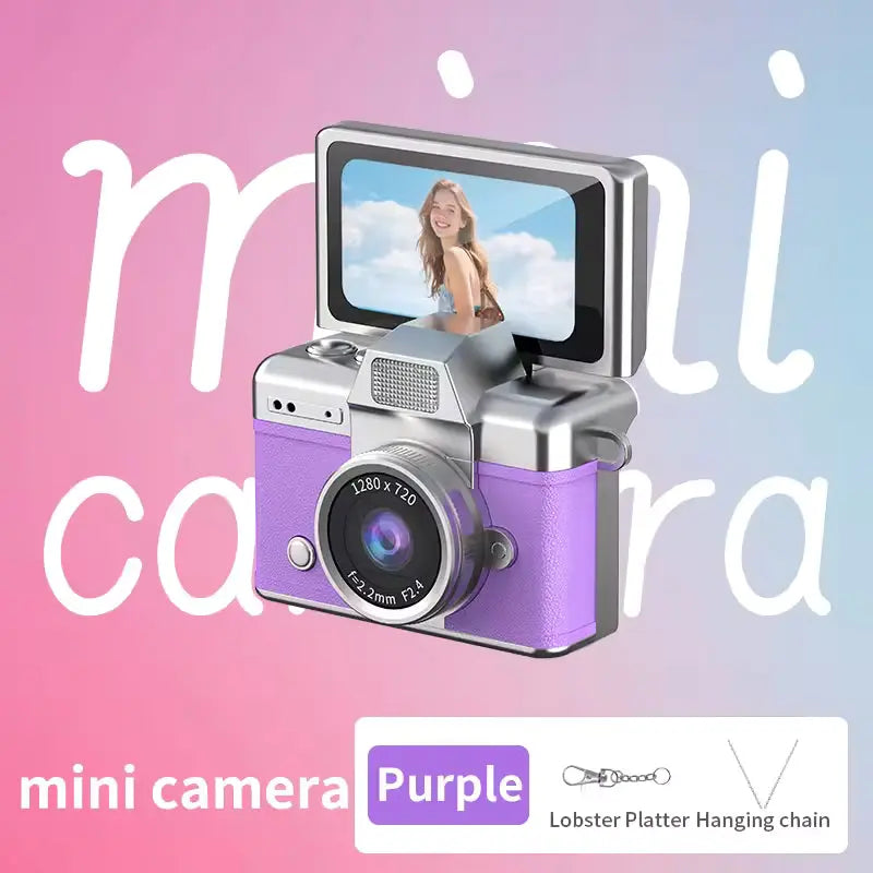 Mini Flip Digital Keychain Camera with Memory Card – Pocket HD Camera with 180° Flip Screen.