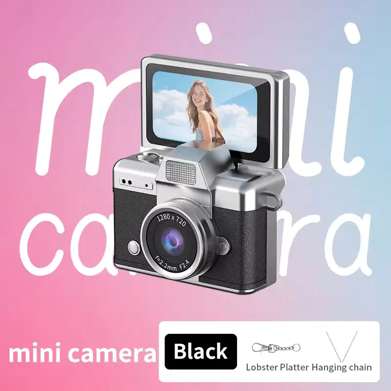 Mini Flip Digital Keychain Camera with Memory Card – Pocket HD Camera with 180° Flip Screen.