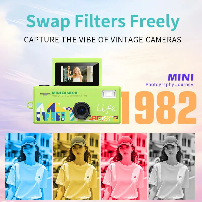 mini flip vintage retro camera filters