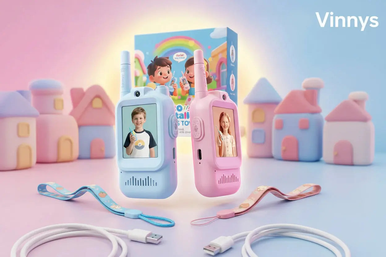 Video Walkie Talkie Children's Toy, Kids Video Pager with 2-Inch Screen, 2-Way Real-Time Video Call 1000FT Range Voice Effects, Kids Walkie Toys - Multicolor.