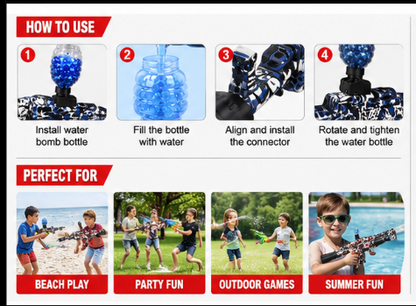 Electric Gel orbees Blaster AK47 1000 High-Powered Automatic Water Ball Gun for Kids & Teens