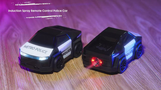Vinny’s RC Drift Police Car – Mist Spray, Follow Me & Escape Mode | 360° Spin Smart Racing Car