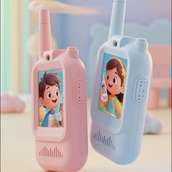 Video Walkie Talkie Children's Toy, Kids Video Pager with 2-Inch Screen, 2-Way Real-Time Video Call 1000FT Range Voice Effects, Kids Walkie Toys - Multicolor.