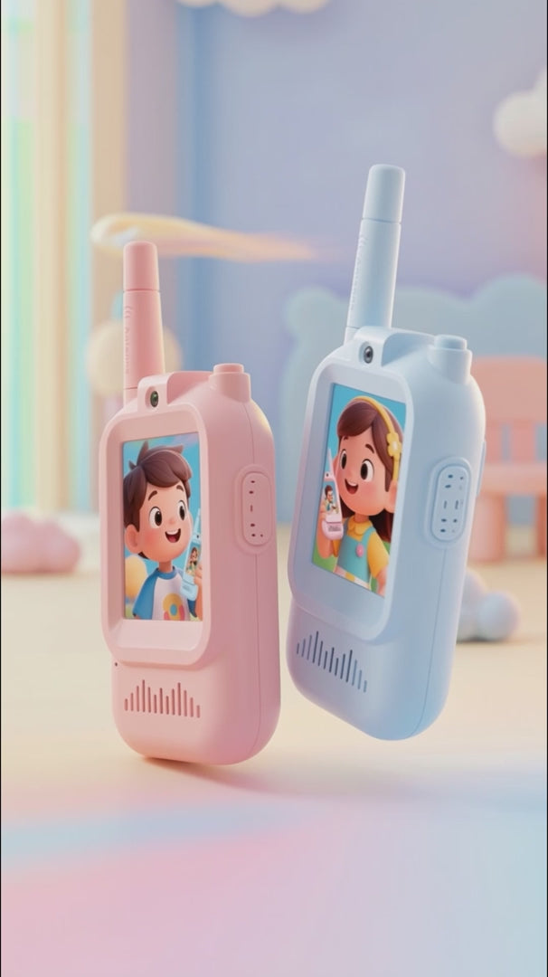 Video Walkie Talkie Children's Toy, Kids Video Pager with 2-Inch Screen, 2-Way Real-Time Video Call 1000FT Range Voice Effects, Kids Walkie Toys - Multicolor.