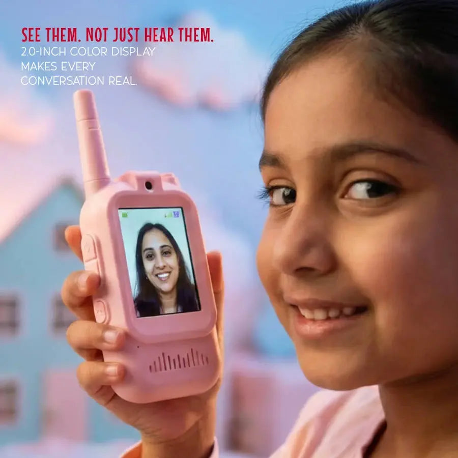 Video Walkie Talkie Children's Toy, Kids Video Pager with 2-Inch Screen, 2-Way Real-Time Video Call 1000FT Range Voice Effects, Kids Walkie Toys - Multicolor.
