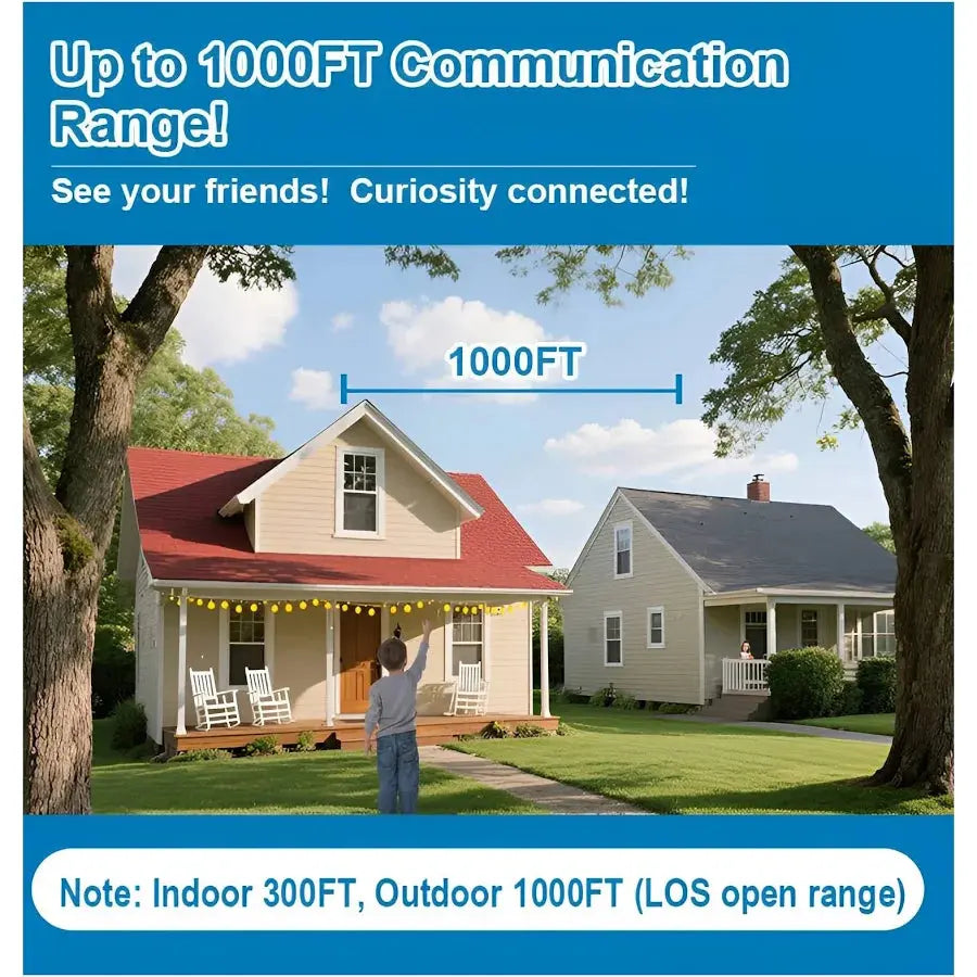 Video Walkie Talkie Children's Toy, Kids Video Pager with 2-Inch Screen, 2-Way Real-Time Video Call 1000FT Range Voice Effects, Kids Walkie Toys - Multicolor.