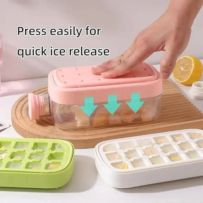 Ice cube press tray jug bottle